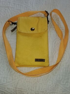 Yellow Crossbody Phone Bag - Compact Canvas Shoulder Bag